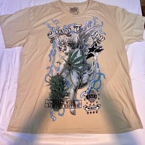 Fresh Laundry 3XL T-Shirt Mens Tan New Stay Trippy Cherub Weed Graphic Tee